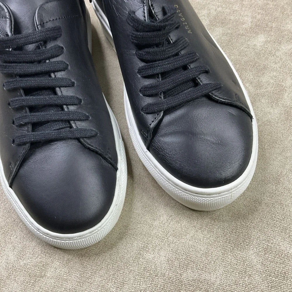 Axel Arigato Clean 90 Sneakers Shoes Leather Black White Gold 98122 Women Sz 6.5